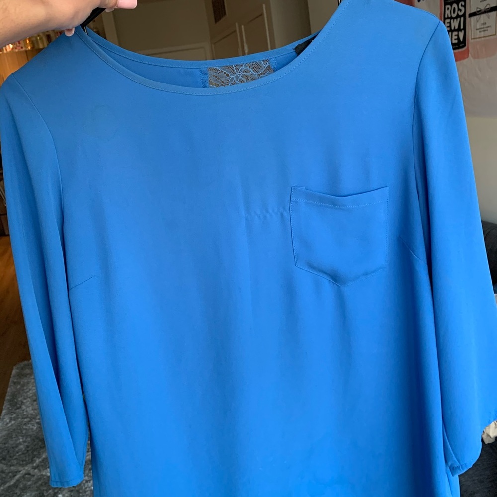 Lace Back Blouse with Pocket!